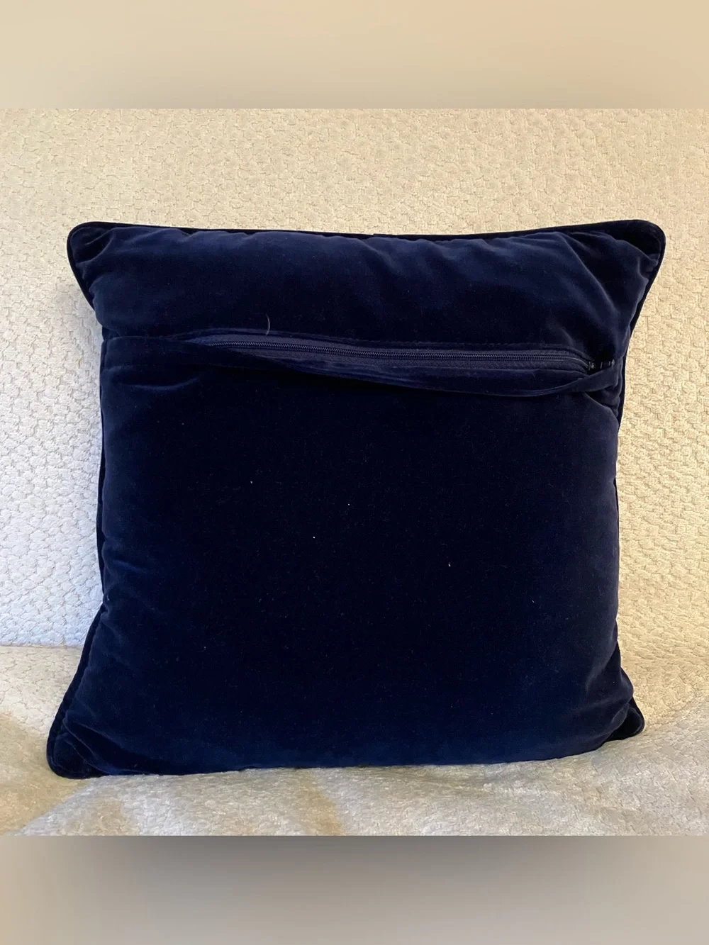 VTG Needlepoint Pillow Wool Apples Plaid Velvet Back 14” Cottage Country Granny